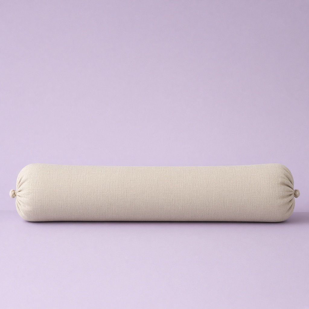 Beige fabric door draught excluder