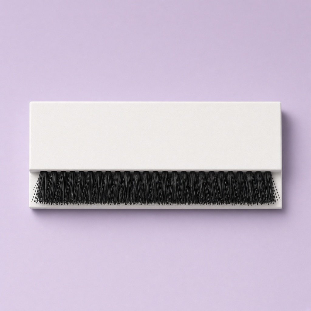 White letterbox brush draught plate