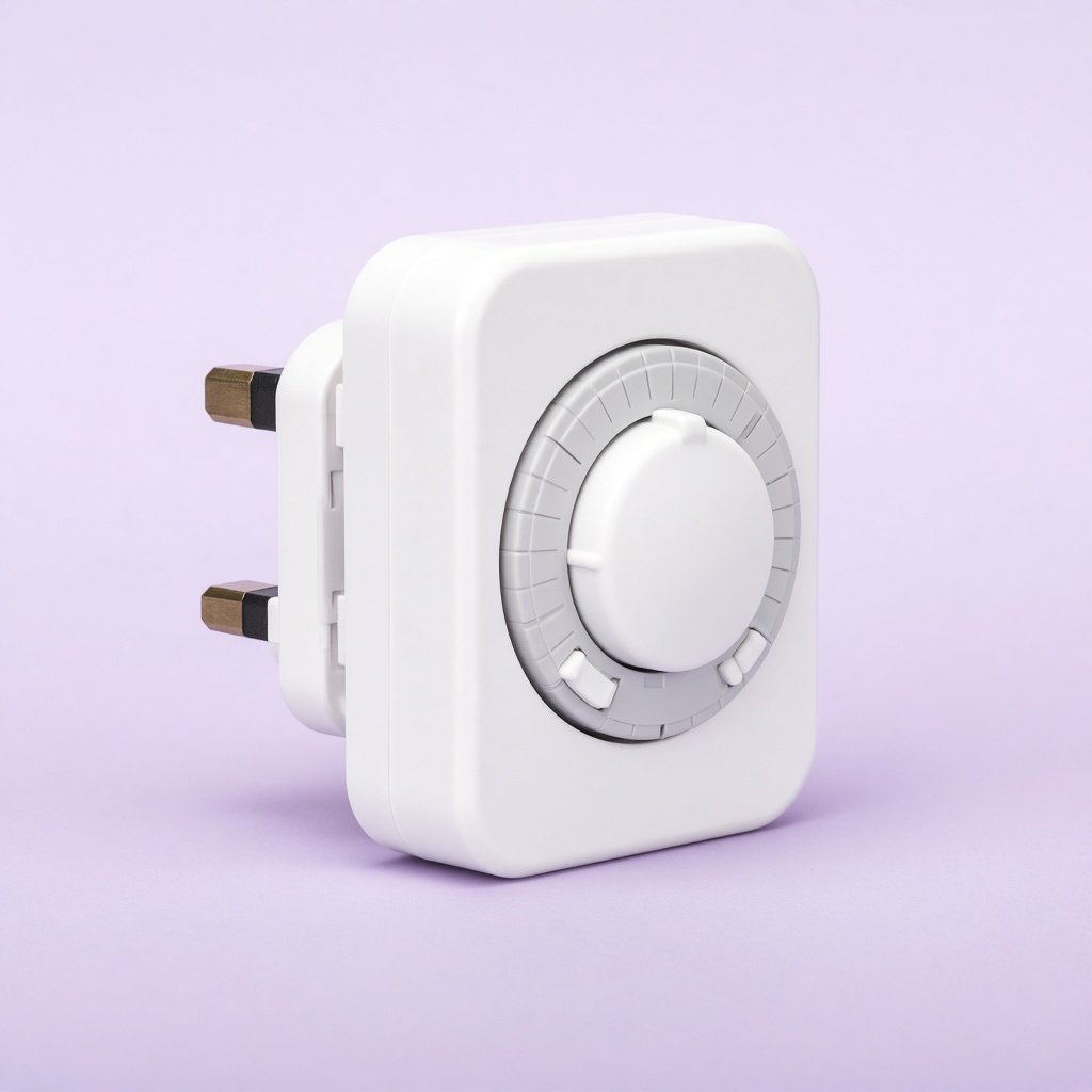 White mechanical plug-in timer