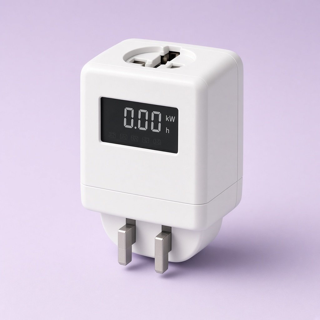 Plug-in electricity meter with a small LCD