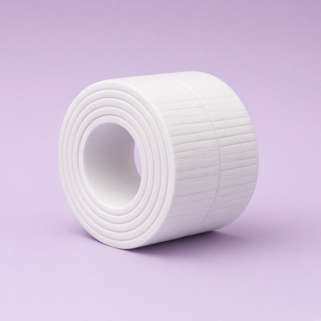 Roll of white foam window seal tape